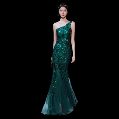 晚礼服2018新款夏时尚长款鱼尾修身显瘦年会主持宴会走秀改良旗袍